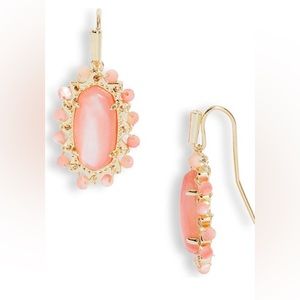 KS Lee Beaded Drop Earrings in Gold Rose